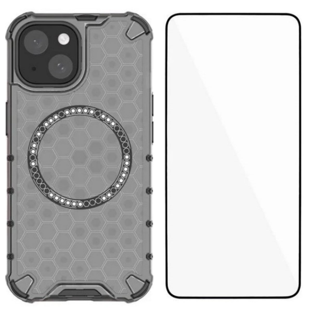 For iPhone 14 Phone Case Compatible with MagSafe WANLONFENG FC Series with Tempered Glass (Big Lens Hole) - TechGearPal