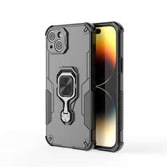 For iPhone 14 Phone Case WANLONFENG PC TPU Back Cover Kickstand with Tempered Glass - TechGearPal