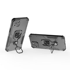 For iPhone 13 6.1 inch Phone Case WANLONFENG PC TPU Back Cover Kickstand with Tempered Glass - TechGearPal