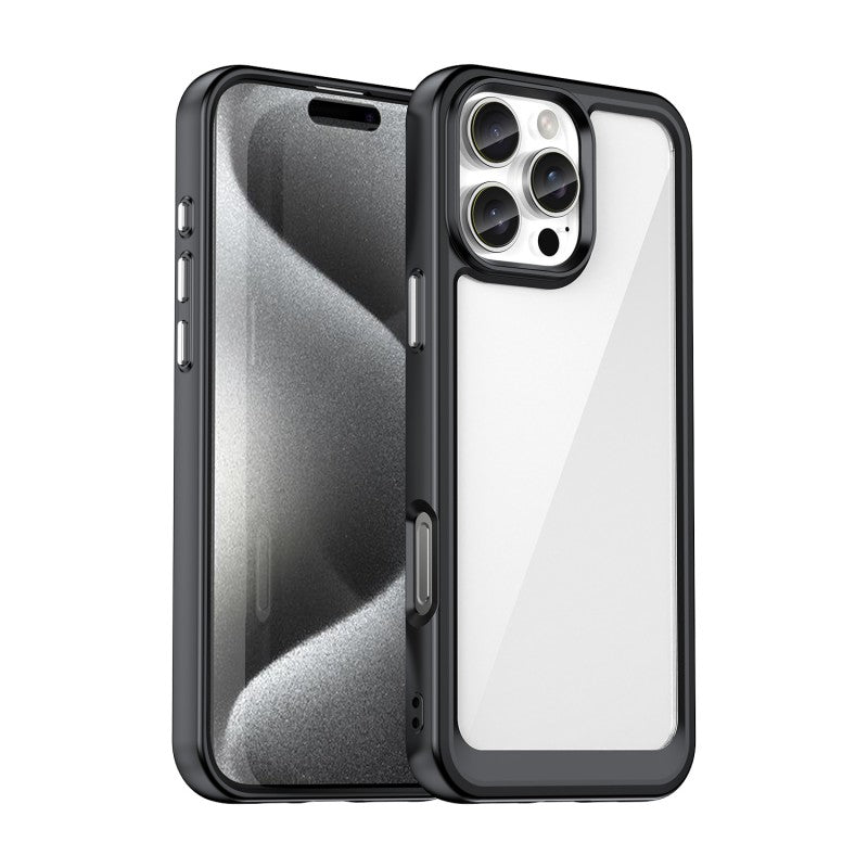 For iPhone 16 Pro Phone Case WANLONFENG XC Series TPU Acrylic Cover with Tempered Glass (Big Lens Hole) - TechGearPal