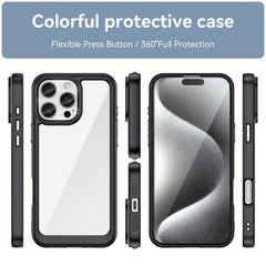 For iPhone 16 Pro Phone Case WANLONFENG XC Series TPU Acrylic Cover with Tempered Glass (Big Lens Hole) - TechGearPal