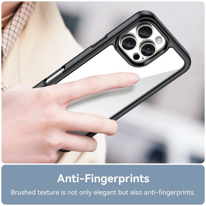 For iPhone 16 Pro Phone Case WANLONFENG XC Series TPU Acrylic Cover with Tempered Glass (Big Lens Hole) - TechGearPal