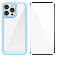 For iPhone 16 Pro Phone Case WANLONFENG XC Series TPU Acrylic Cover with Tempered Glass (Big Lens Hole) - TechGearPal