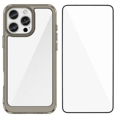 For iPhone 16 Pro Phone Case WANLONFENG XC Series TPU Acrylic Cover with Tempered Glass (Big Lens Hole) - TechGearPal