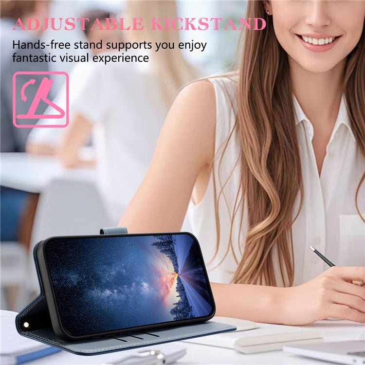 For iPhone 14 / 13 Case Bowknot Decor Wallet Leather Phone Cover with Wrist Strap - TechGearPal