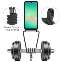 Für Samsung Galaxy A56 5G / Galaxy A36 5G Hülle Flüssigsilikon Kartenhalter Rückseite Telefonabdeckung mit Lanyard 