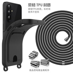 Für Samsung Galaxy A56 5G / Galaxy A36 5G Hülle Flüssigsilikon Kartenhalter Rückseite Telefonabdeckung mit Lanyard 