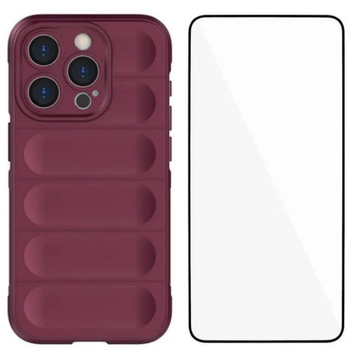 For iPhone 14 Pro TPU Case WANLONFENG HD Series Anti Slip Phone Cover with Tempered Glass - TechGearPal