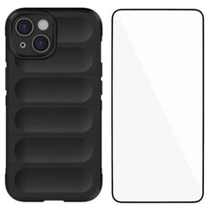 For iPhone 13 6.1 inch TPU Case WANLONFENG HD Series Anti Slip Phone Cover with Tempered Glass - TechGearPal