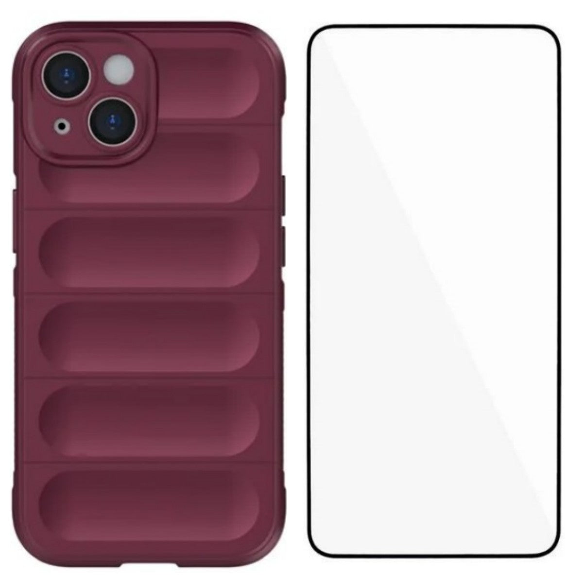 For iPhone 13 6.1 inch TPU Case WANLONFENG HD Series Anti Slip Phone Cover with Tempered Glass - TechGearPal