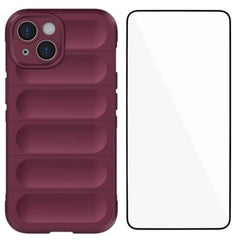 For iPhone 13 6.1 inch TPU Case WANLONFENG HD Series Anti Slip Phone Cover with Tempered Glass - TechGearPal