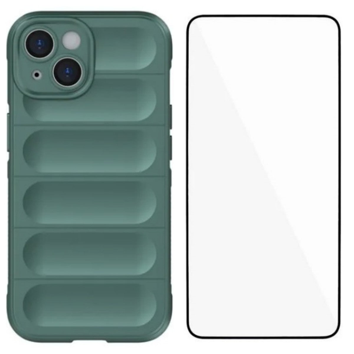 For iPhone 13 6.1 inch TPU Case WANLONFENG HD Series Anti Slip Phone Cover with Tempered Glass - TechGearPal