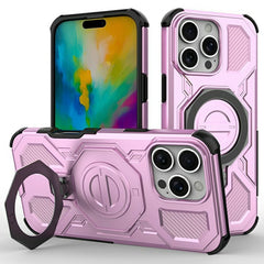 For iPhone 16 Pro Max Magnetic Case Rotating Metal Kickstand Shockproof PC + TPU Phone Back Cover