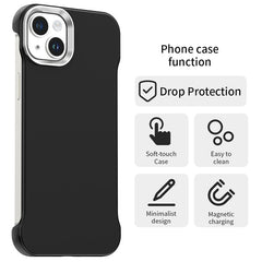For iPhone 14 / 13 Magnetic Case Frameless Ultra Thin TPU + PET Phone Cover Reinforced Corners - TechGearPal
