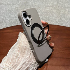 For iPhone 16 Case Rotating Kickstand Liquid Silicone Phone Case Compatible with MagSafe