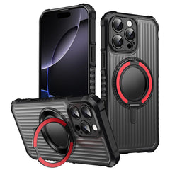For iPhone 16 Pro Max Magnetic Case with Kickstand PC + TPU Phone Back Cover