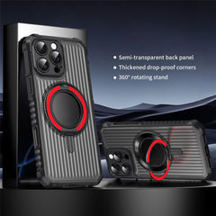 For iPhone 16 Pro Max Magnetic Case with Kickstand PC + TPU Phone Back Cover