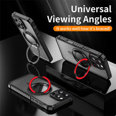 For iPhone 16 Pro Max Magnetic Case with Kickstand PC + TPU Phone Back Cover