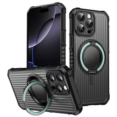For iPhone 16 Pro Max Magnetic Case with Kickstand PC + TPU Phone Back Cover