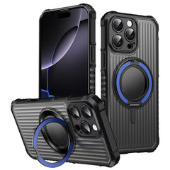 For iPhone 16 Pro Max Magnetic Case with Kickstand PC + TPU Phone Back Cover