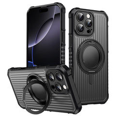 For iPhone 16 Pro Max Magnetic Case with Kickstand PC + TPU Phone Back Cover