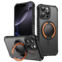 For iPhone 16 Pro Max Magnetic Case with Kickstand PC + TPU Phone Back Cover