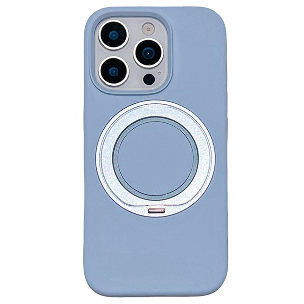 For iPhone 16 Pro Case Rotating Kickstand Liquid Silicone Phone Case Compatible with MagSafe