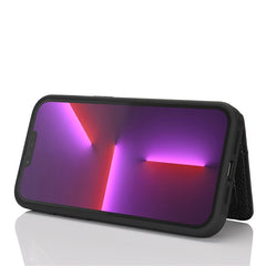 For iPhone 13 Pro Max / 12 Pro Max Case Litchi Textured PU Leather + TPU Kickstand Phone Cover with Card Slot - TechGearPal