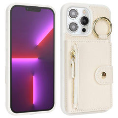For iPhone 13 Pro Max / 12 Pro Max Case Litchi Textured PU Leather + TPU Kickstand Phone Cover with Card Slot - TechGearPal
