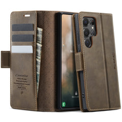For Samsung Galaxy S22 Ultra 5G Case CASEME 033 Series RFID Blocking Wallet Stand Calf Texture Leather Phone Cover