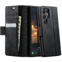 For Samsung Galaxy S22 Ultra 5G Case CASEME 033 Series RFID Blocking Wallet Stand Calf Texture Leather Phone Cover