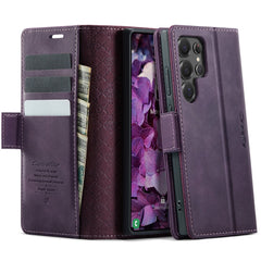 For Samsung Galaxy S22 Ultra 5G Case CASEME 033 Series RFID Blocking Wallet Stand Calf Texture Leather Phone Cover