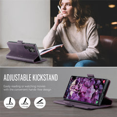For Samsung Galaxy S22 Ultra 5G Case CASEME 033 Series RFID Blocking Wallet Stand Calf Texture Leather Phone Cover