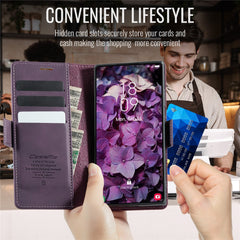 For Samsung Galaxy S22 Ultra 5G Case CASEME 033 Series RFID Blocking Wallet Stand Calf Texture Leather Phone Cover
