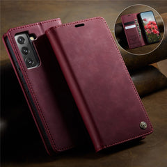 Für Samsung Galaxy S22 5G Hülle CASEME 033 Serie RFID Blocking Wallet Stand Kalbsleder Telefonabdeckung 