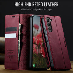 Für Samsung Galaxy S22 5G Hülle CASEME 033 Serie RFID Blocking Wallet Stand Kalbsleder Telefonabdeckung 