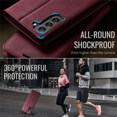 Für Samsung Galaxy S22+ 5G Hülle CASEME 033 Serie RFID-blockierende Brieftasche Stand Kalbsleder-Telefonabdeckung 