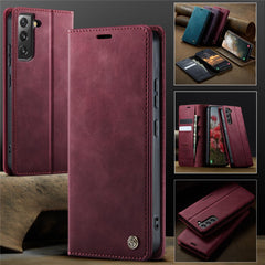 Für Samsung Galaxy S22+ 5G Hülle CASEME 033 Serie RFID-blockierende Brieftasche Stand Kalbsleder-Telefonabdeckung 