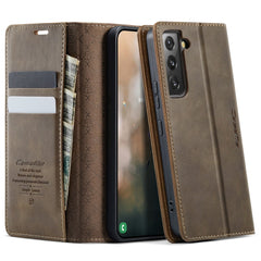 Für Samsung Galaxy S22+ 5G Hülle CASEME 033 Serie RFID-blockierende Brieftasche Stand Kalbsleder-Telefonabdeckung 