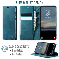 For Samsung Galaxy S23 FE Case CASEME 033 Series RFID Blocking Wallet Stand Calf Texture Leather Phone Cover