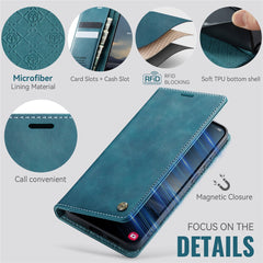 For Samsung Galaxy S23 FE Case CASEME 033 Series RFID Blocking Wallet Stand Calf Texture Leather Phone Cover