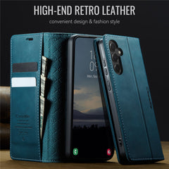For Samsung Galaxy S23 FE Case CASEME 033 Series RFID Blocking Wallet Stand Calf Texture Leather Phone Cover