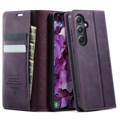 For Samsung Galaxy S23 FE Case CASEME 033 Series RFID Blocking Wallet Stand Calf Texture Leather Phone Cover