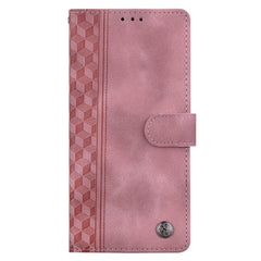 For iPhone 16 Plus Leather Case Imprinted Checkered Pattern Wallet Stand Flip Phone Cover