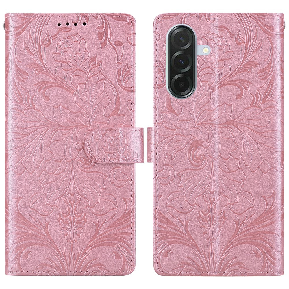 For Samsung Galaxy A56 5G  /  A36 5G Leather Case Imprinted Floral Pattern Wallet Stand Flip Phone Cover - TechGearPal