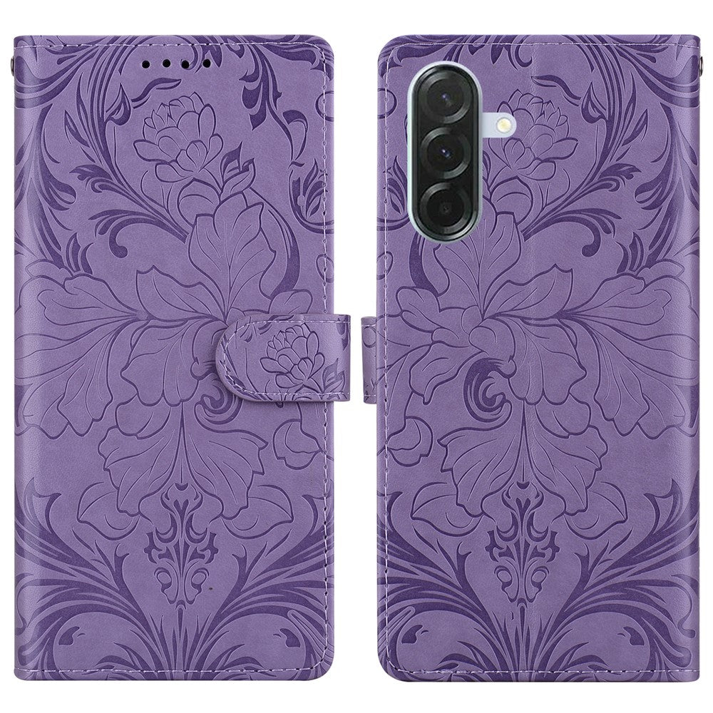 Für Samsung Galaxy A56 5G / A36 5G Ledertasche mit aufgedrucktem Blumenmuster, Brieftaschenständer, Flip-Telefonabdeckung 