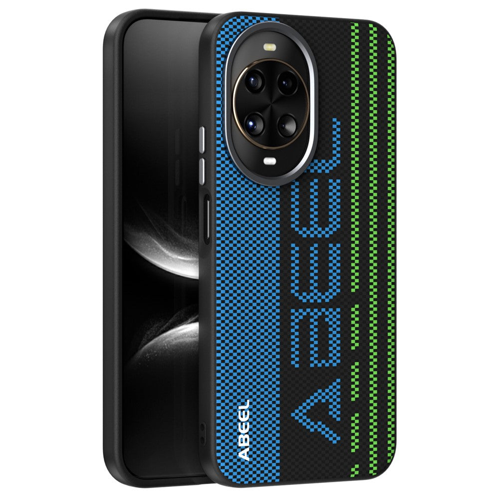 Coque ABEEL pour Huawei Nova 14 5G compatible avec MagSafe, étui en cuir imprimé PC TPU et alliage d'aluminium 