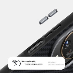 Coque ABEEL pour Huawei Nova 14 Pro 5G compatible avec MagSafe, coque arrière texturée en fibre de carbone 