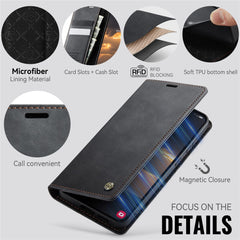 For Samsung Galaxy S23 Case CASEME 033 Series RFID Blocking Wallet Stand Calf Texture Leather Phone Cover