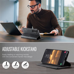 For Samsung Galaxy S23 Case CASEME 033 Series RFID Blocking Wallet Stand Calf Texture Leather Phone Cover
